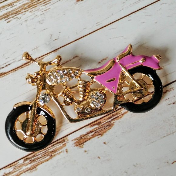 Jewelry - Pink Lady Motorcycle Pin